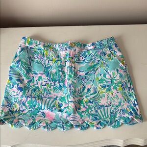 Lilly Pulitzer Floral Scalloped Hem Skort